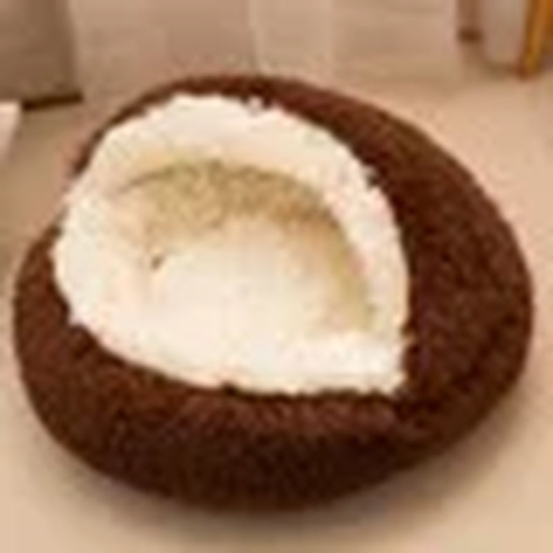 2 in 1 Soft Plush Pet Bed 50CM with Cover round Cat Bed Pet Puppy Mattress Warm Cat Dog Sleeping Nest Cave for Small Dogs Mats