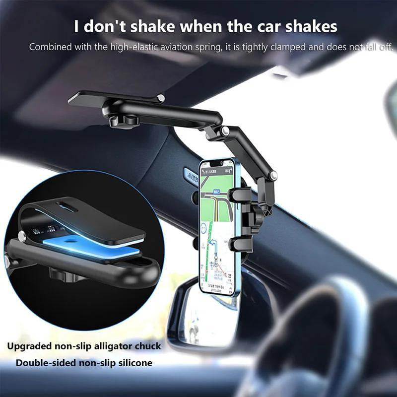 2025 Good Quality New 1080° Multi-Function Sun Visor Universal 360 Degree Rotating Phone Holder Suitable for Any Scene Car Holder - Rotatable and Retractable
