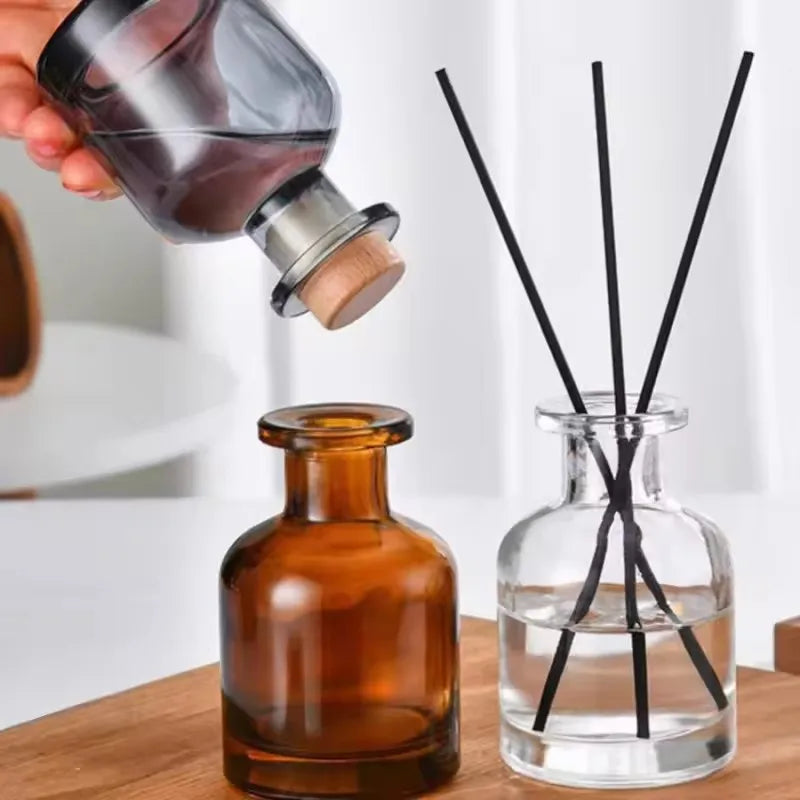 1Pc 50Ml Home Fragrance Diffuser Bottles Party Gifts Glass Container Reed Diffuser Essential Oil Bottle Oil Diffusers Sticks